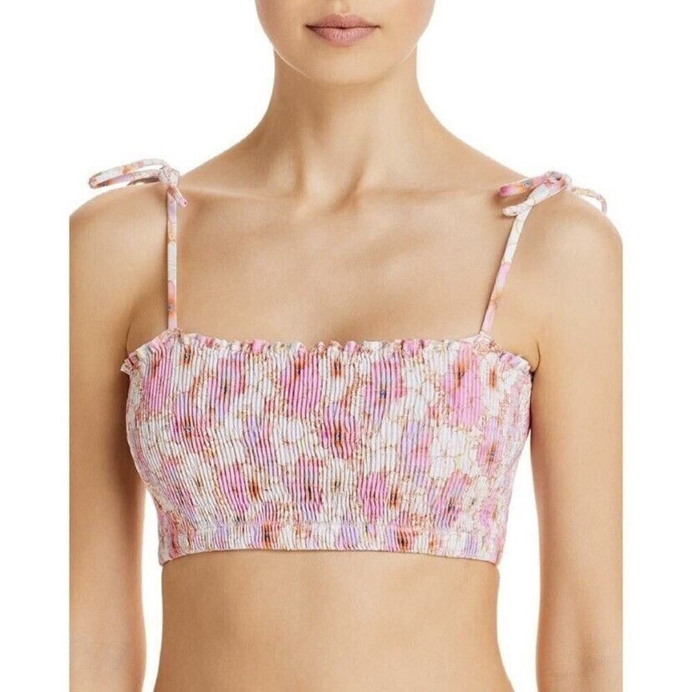 Peixoto Cleo Smocked Bikini Top Jasmine Size Small